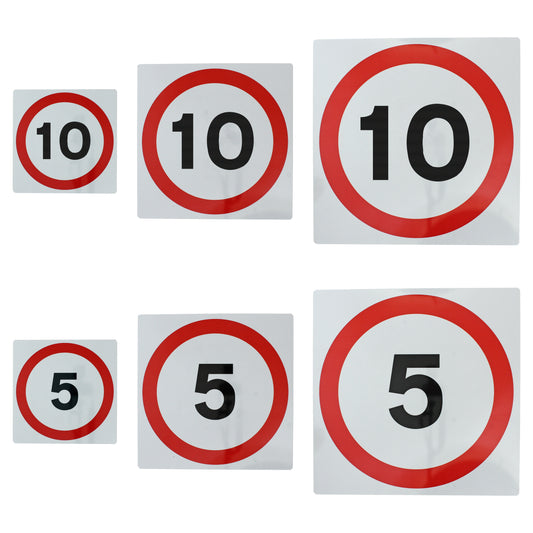 Speed Limit Signs - 5mph / 10mph - Wall Mount (Flat)