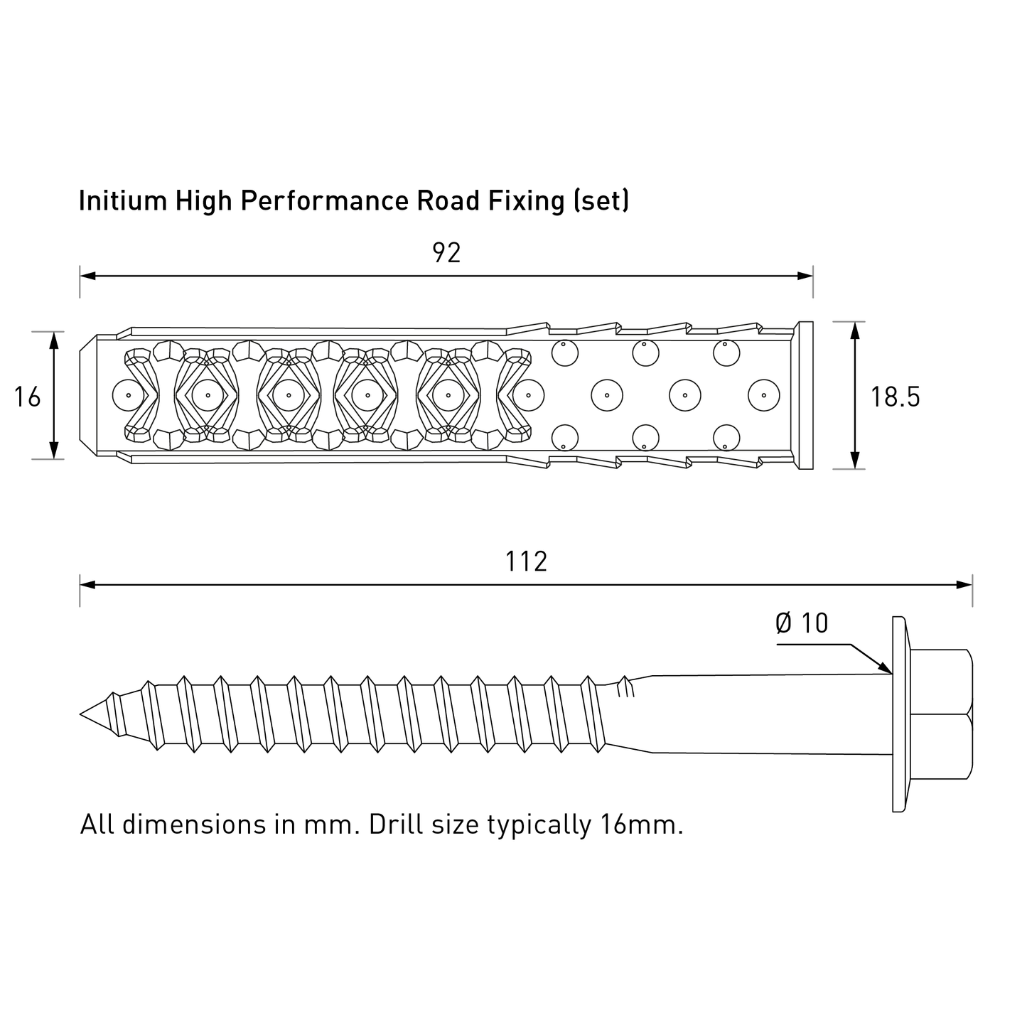 Universal Speed Bump Bolt / Fixing for Tarmac & Concrete