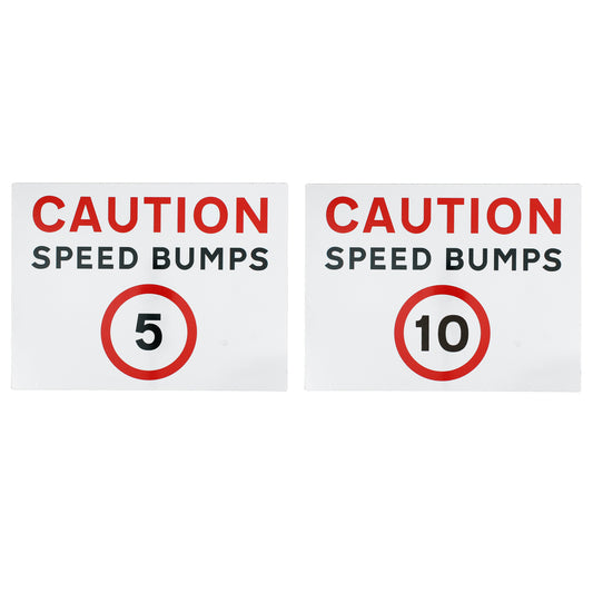 Caution Speed Bumps Sign - 5mph / 10mph - Wall Mount