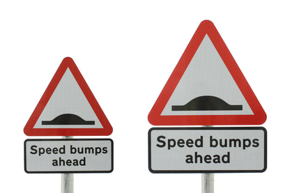 Speed Bumps Ahead Post Mount Sign with Supplementary Plate